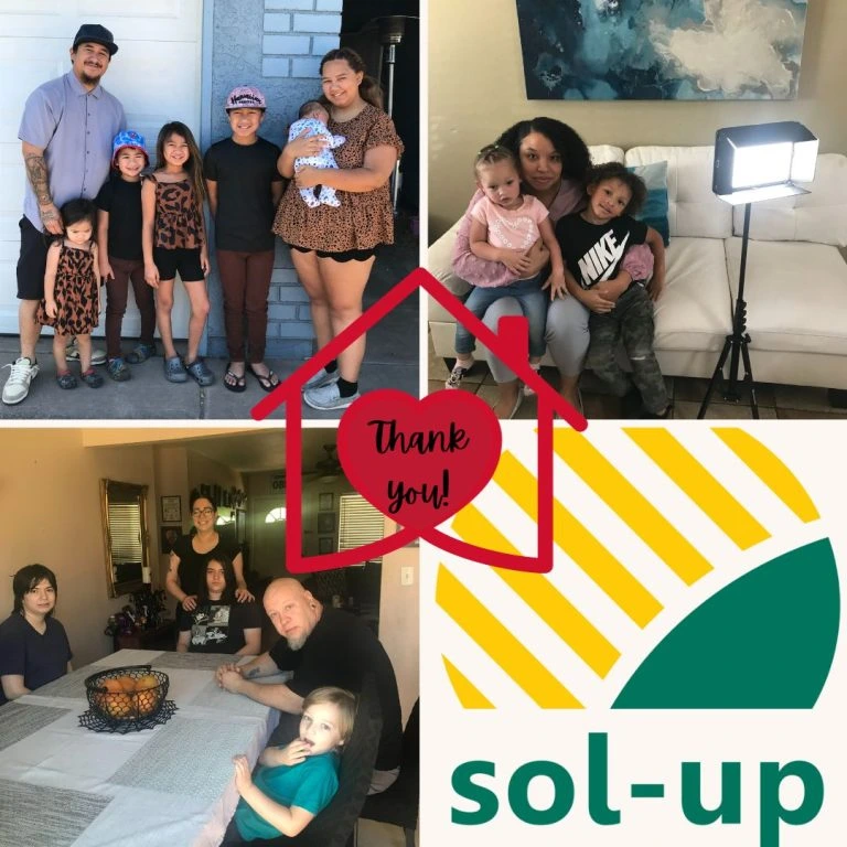 HopeLink of Southern Nevada Sol-Up to Provide Solar Equipment for HopeLink's NSP Homes. People in a picture.